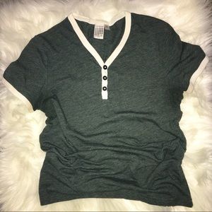 Topman Men's XS Green Grey Henley shirt pr…